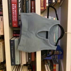 SAGE GREEN RIBBED WORKOUT TOP